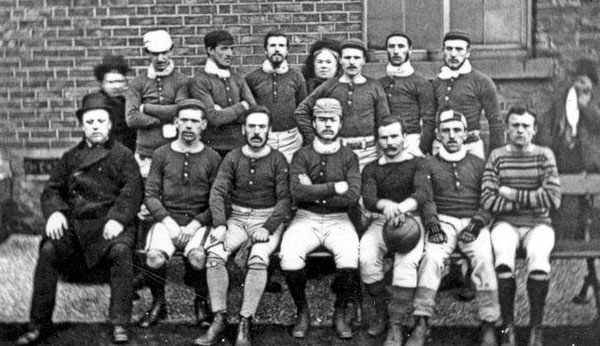 Sheffield F.C. (here pictured in 1876) is the oldest association club still active, having been founded in 1857