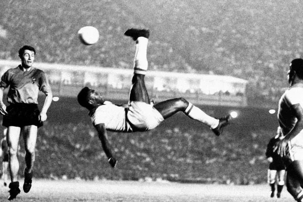 Brazilian forward Pelé rekindled the bicycle kick's