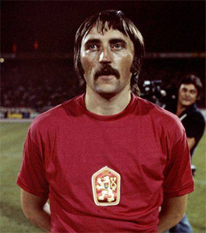 Panenka in 2013. His original penalty technique has been imitated by many other players.