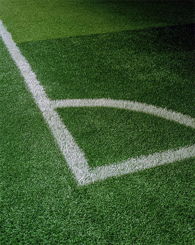 Corner area of the football field.