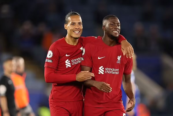 Liverpool Virgil van Dijk and Ibrahima Konaté