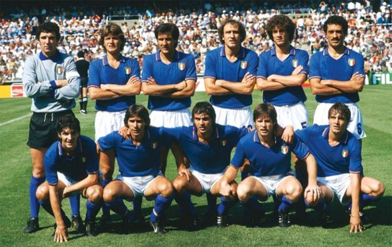 taly's starting line-up, before the match against Argentina in a group stage game at the 1982 FIFA World Cup.